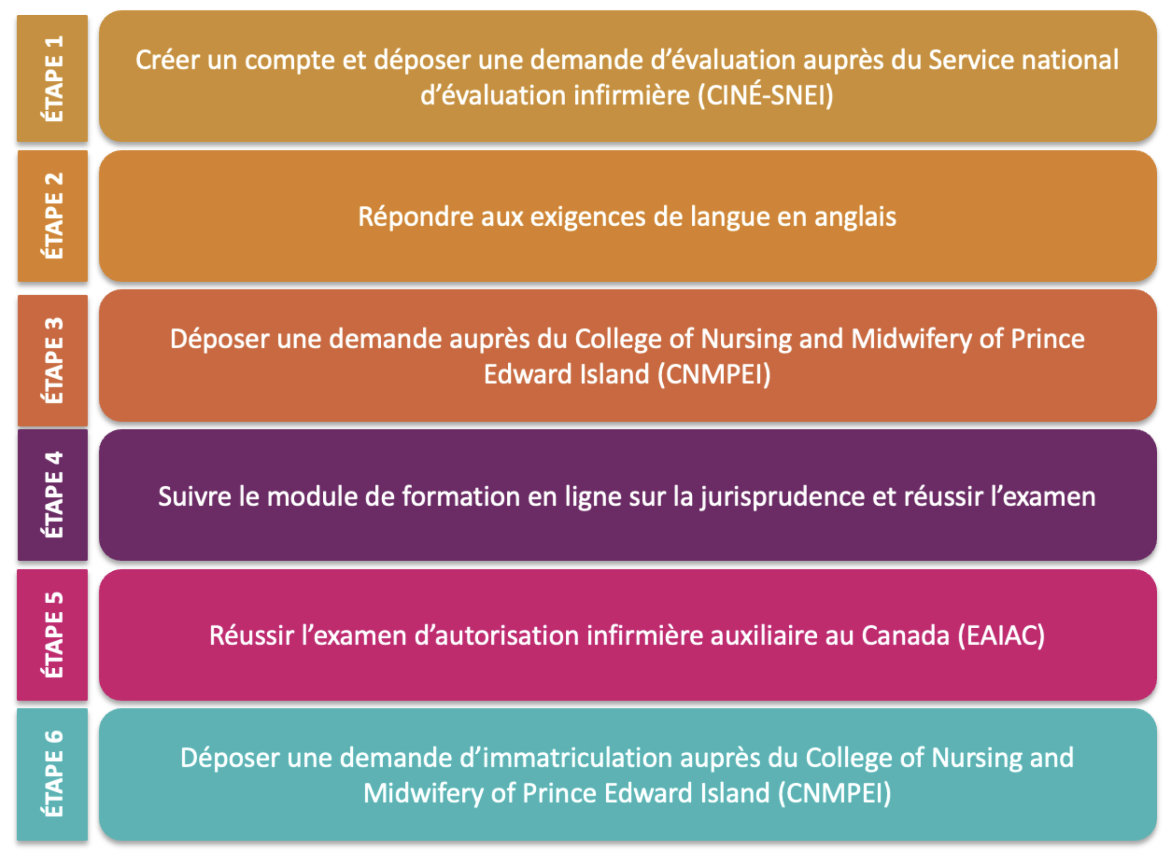 infirmiere tableau processus a suivre personne formee